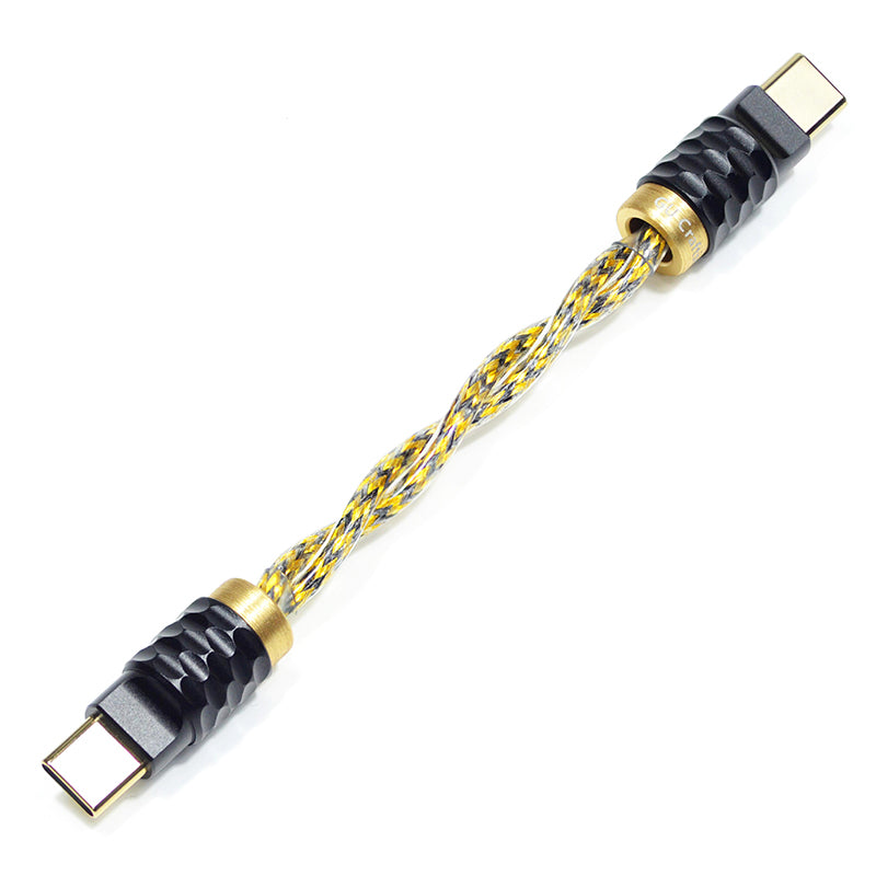 6N Silver-Plated Oxygen-Free Copper Type-C to Type-C DAC Amplifier（AMP）Cable with Metal Shielding Layer for All Smart Audio Players/Devices with Type-C Ports