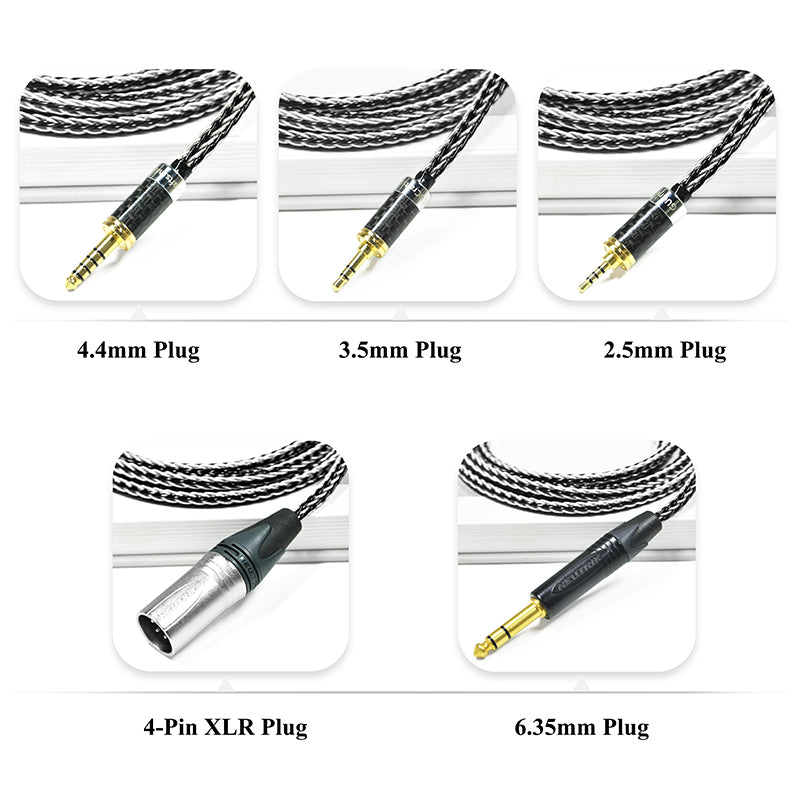7N Single Crystal Silver&Copper Hybrid Braided Headphone Upgrade Cable for Austrian The Composer