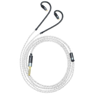 0.78mm 2-Pin 5N Silver-Plated Oxygen-Free Copper and Graphene Hybrid-Braided IEM Upgrade Cable for 64 Audio Solo, U4s, Volur, U12t, U18t, Vision Ears VE2, VE3.2, VE4.2, VE5, VE6, Astell&Kern STELLA, LUNA, XIO, NOVUS, AURA, ODYSSEY, Diana, Empire Ears Raven, VALKYRIE MKII, Triton, Odin2 MKII, BRAVADO MKII, Legend X, Legend EVO