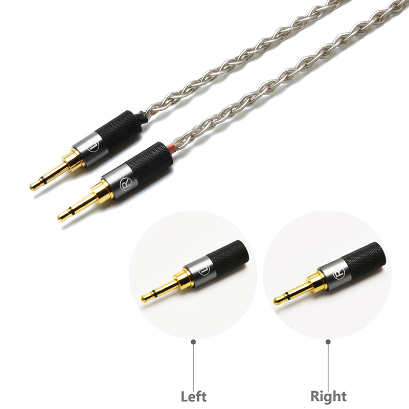 Dual 2.5mm 6N Single-Crystal Silver Headphone Upgrade Cable for OPPO PM-1, PM-2, HIFIMAN (Legacy Models) - Image 3